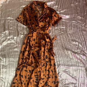 SHEIN collared satin maxi dress. Button up from top to bottom.